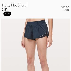 Lulu lemon hotty hot shorts